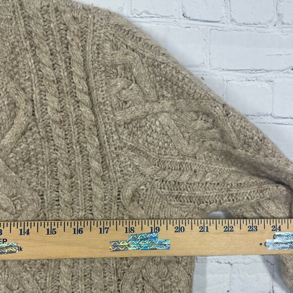 Soft Surroundings Sweater Womens Medium Cable Knit Wool Alpaca Cashmere Tan - Picture 7 of 10